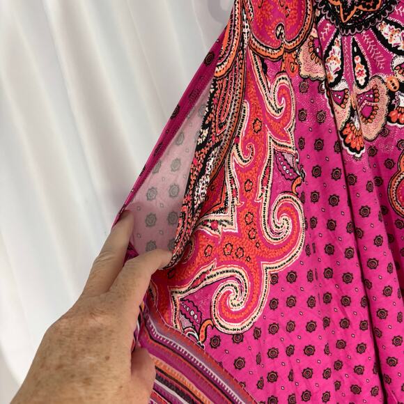 Lane Bryant Pink Paisley Print Cold Shoulder Poncho Top Plus Size 18/20 - Picture 3 of 5